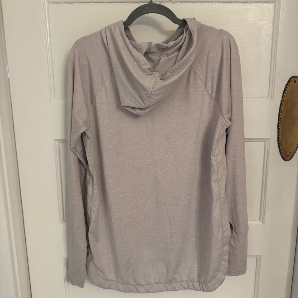 Athleta Uptempo Hoodie Pink Purple Size Large Heathered Athleisure Pullover - Picture 4 of 4